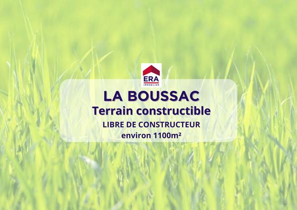 Terrain constructible 1100 m2 La Boussac 