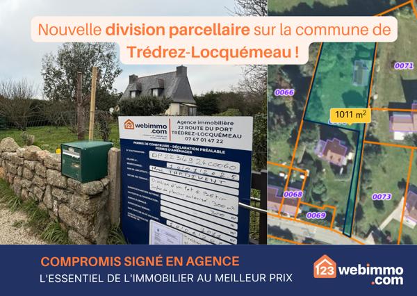 Terrain à bâtir 1011 m² à Trédrez-Locquémeau 22300