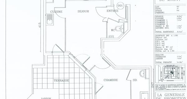 À vendre Appartement 2 pièces 36.6 m² - Magny-le-hongre 77700