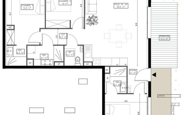 Appartement à vendre    4 pièces •  Toulon