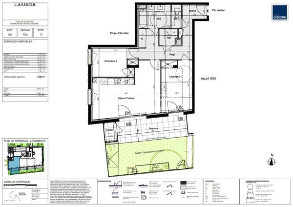 Appartement T3 à vendre CESSON SEVIGNE - 72 m² (réf : AVENTIN-001)