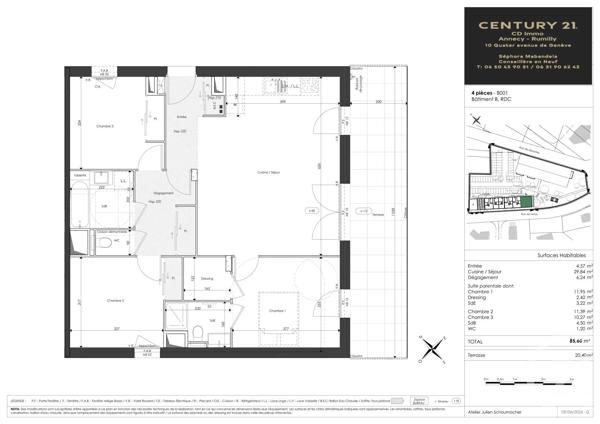 Appartement T4 à vendre  4 pièces - 85,60 m 2   FAVERGES SEYTHENEX  - 74