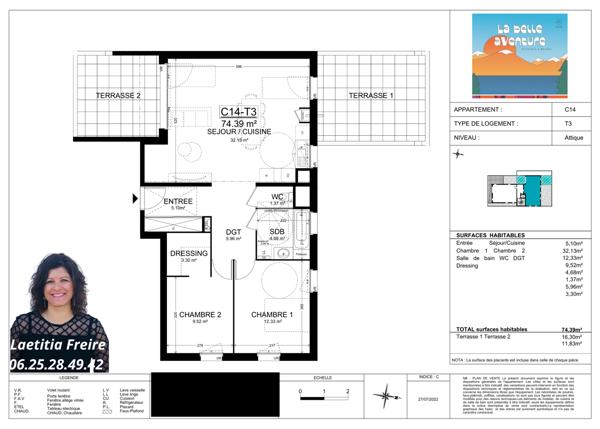 Appartement 3 pièces - 75 m²