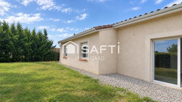 Maison T5 de plain-pied  avec terrain de 1090 m2