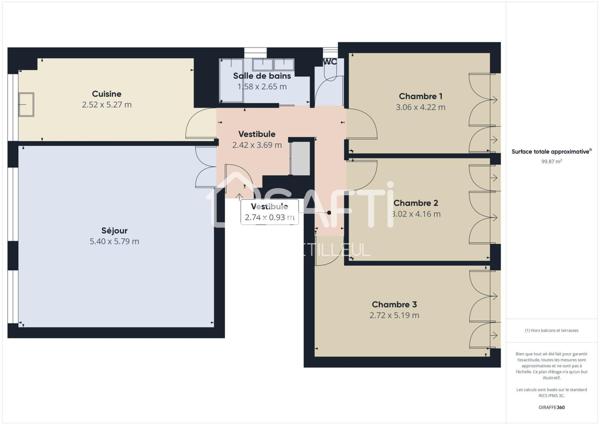GARCHES – Buzenval appartement 4 pièces 100m2