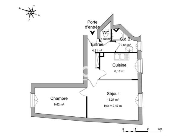 Location Appartement 2 pièces 37.38 m² - . Chartres 28000