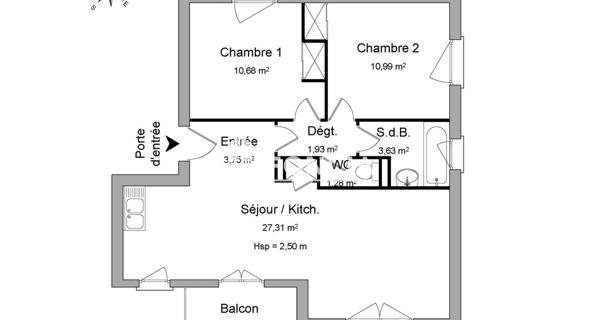 Location Appartement 3 pièces 59.57 m² - Le Péage-de-roussillon 38550