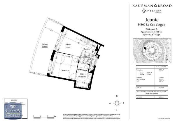 Appartement à louer 2 pièces 34.4m²