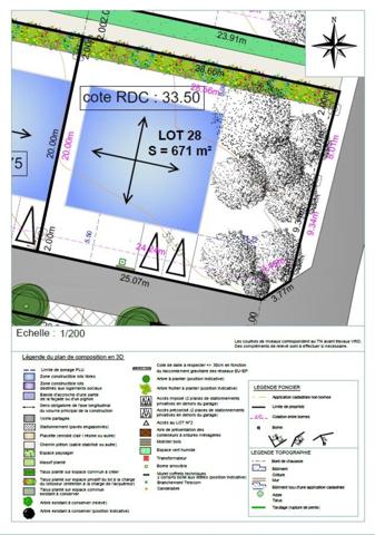 Terrain constructible et viabilisé de 671m² au calme