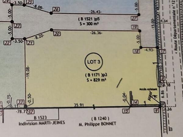 Terrain Castelnau D Aude 829m2