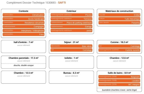 Maison individuelle semi plain pied 3 chambres et un bureau