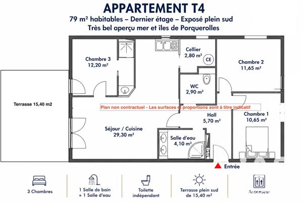 Appartement à vendre 4 pièces 79 m² Le Lavandou