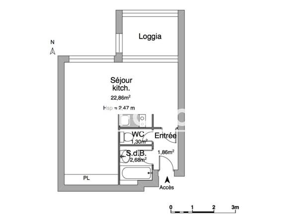 Location Studio meublé 28.7 m² - 31 AVENUE DU LAZARET La Rochelle 17000