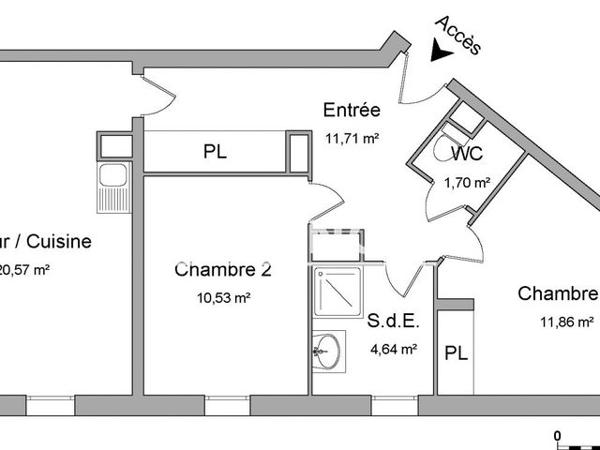 Location Appartement 3 pièces 61.01 m² - ZAC JEAN JAURES Colombelles 14460