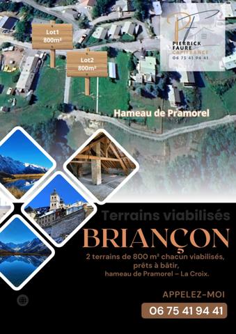 Briançon, terrain 800m² viabilisé lot2