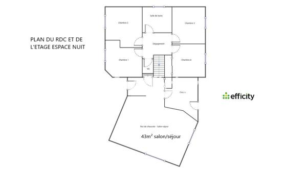 Maison 6 pièces - 120 m² Exclusivité efficity