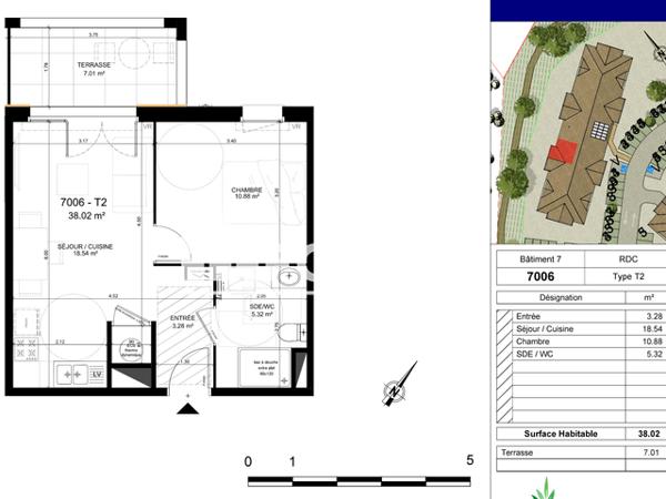 Location Appartement 2 pièces 38.02 m² - LIEU DIT MAYSOUOT Saint-vincent-de-tyrosse 40230