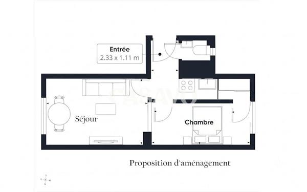 Vente Appartement 1 pièce de 23m² - 75018 Paris