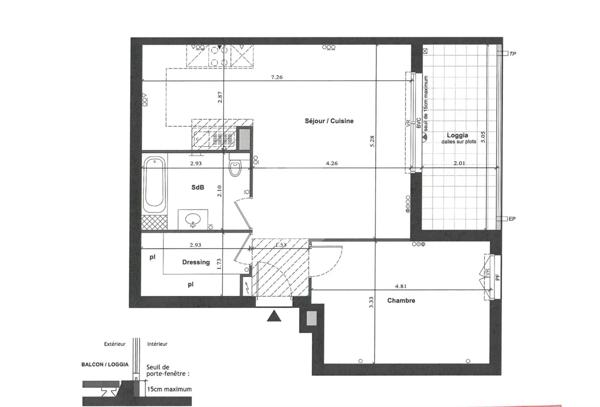 Eze Bord de mer, Superbe 2 pièces avec terrasse