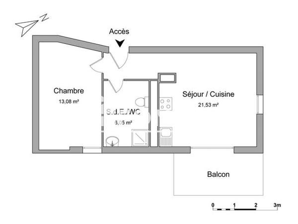 Location Appartement 2 pièces 40.66 m² - 43 ROUTE DE LYON Illkirch Graffenstaden 67400