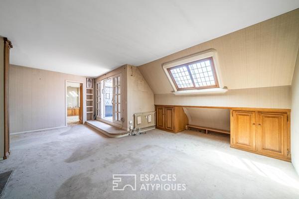 Duplex en dernier étage à réinterpréter avec terrasses et vues Sacré-Coeur – Quartier Jules Joffin