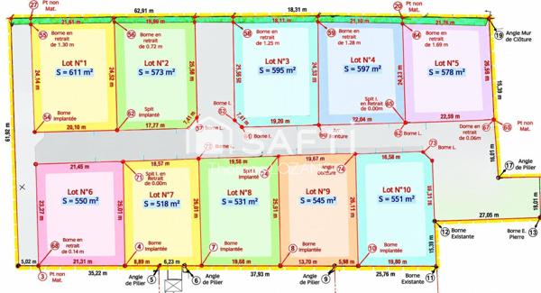 Terrain plat de 545 m2 pret a construire