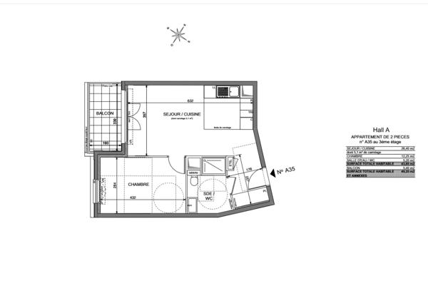 Appartement 2 pièces - 47 m²