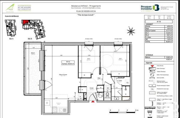 Appartement à vendre 3 pièces 66 m² Saint-Barthélemy-d'Anjou