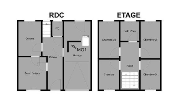 A Pont-Aven (Finistère-Sud): 
Maison édifiée en 1969 sur un terrain de 314m2, comprenant: 
Au...