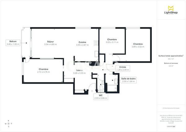 Vente Appartement 4 pièces de 85m² - 69800 Saint-Priest