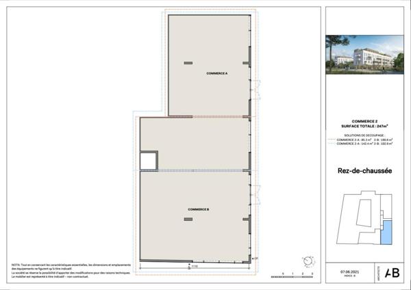Secteur Monteux 84170-  Local commercial 247m² divisible