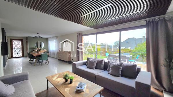 Maison d'exception de 189m², individuelle, habitable de plain pied, grand garage, terrasse, jardin