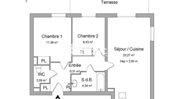 À vendre Appartement 3 pièces 57.6 m² - Montpellier 34070