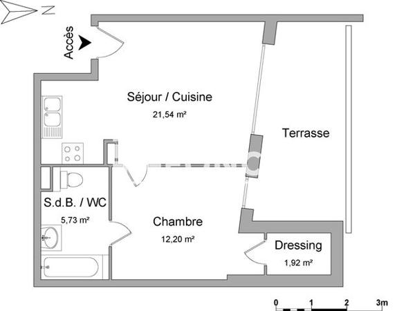 Location Appartement 2 pièces 41.39 m² - 15 ALLEE GENEVIEVE LAROQUE Dijon 21000