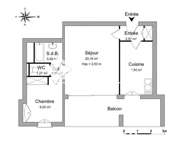 Location Appartement 2 pièces 46.6 m² - 2 BIS RUE ALBERT 1ER Vannes 56000