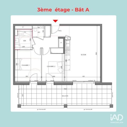 Appartement à vendre 3 pièces 63 m² Voiron