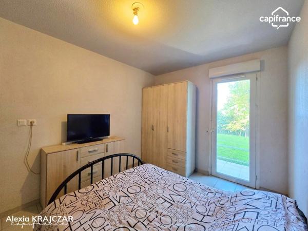 A VENDRE - Appartement T2, 38,56m² Carrez - 1 chambre - Jardin de 42m² - Place de parking privative - Résidence sécurisée - Vendu loué - BÉZIERS, quartier Pech de la Galinière (34)