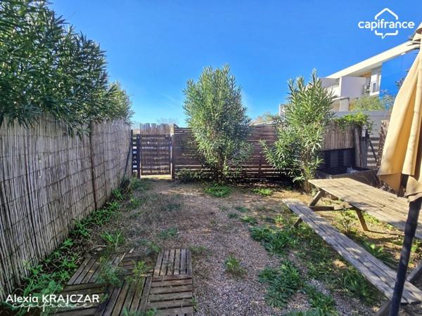 A VENDRE - Appartement T2, 38,56m² Carrez - 1 chambre - Jardin de 42m² - Place de parking privative - Résidence sécurisée - Vendu loué - BÉZIERS, quartier Pech de la Galinière (34)