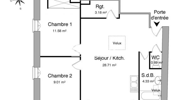 Location Appartement 3 pièces 57.7 m² - Neuville-sur-saône 69250