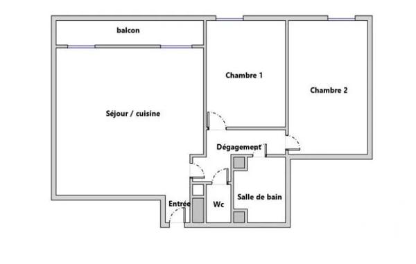 Appartement F3 à vendre  3 pièces - 61,22 m 2   VERSAILLES  - 78