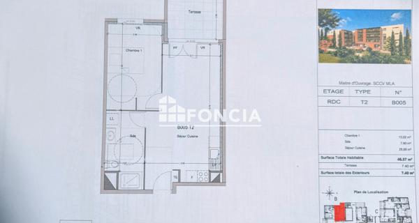 Location Appartement 2 pièces 46.57 m² - Morières-lès-avignon 84310