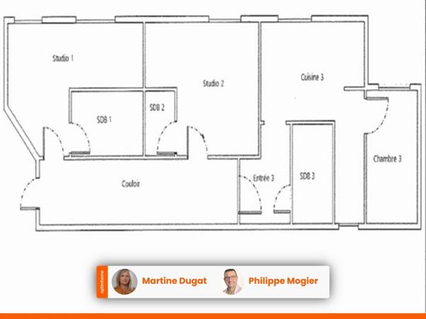Pour investisseurs, lot de 3 appartements, location courte durée, cœur de ville de VICHY (03)