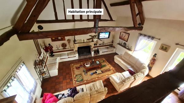 Propriété 223m²: hab principal 167m² + appart 56m² + dép 88m² / 3100m²