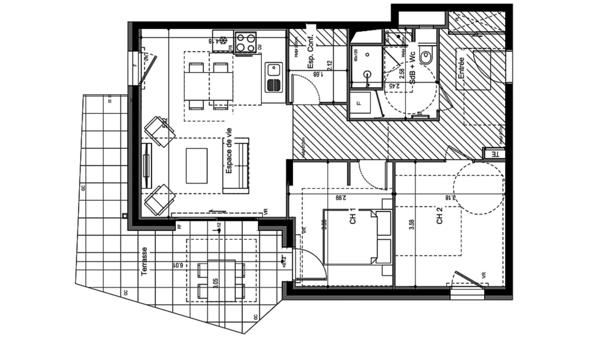 Appartement à vendre 3 pièces 67 m² Ville-la-Grand