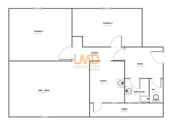 Brignoles: appartement climatisé T3 46m2 avec parking