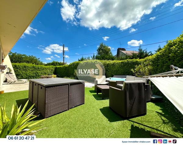 Chalon-sur-Saône (71100) Maison 80 m² | 2 ch | 454 m² | Spa extérieur, Garage