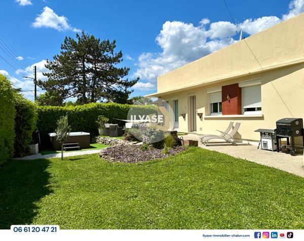 Chalon-sur-Saône (71100) Maison 80 m² | 2 ch | 454 m² | Spa extérieur, Garage