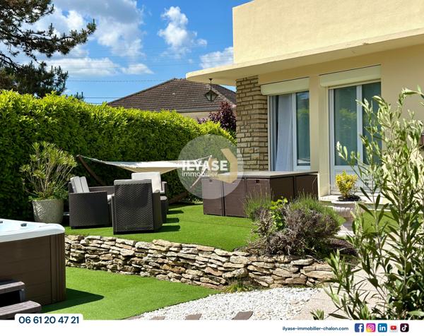 Chalon-sur-Saône (71100) Maison 80 m² | 2 ch | 454 m² | Spa extérieur, Garage