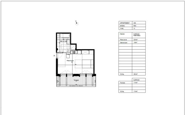 Appartement 1 pièce - 34 m²