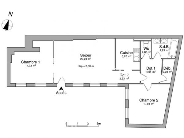 Location Appartement 3 pièces 70.97 m² - 5 RUE DES CHARPENTIERS Strasbourg 67000